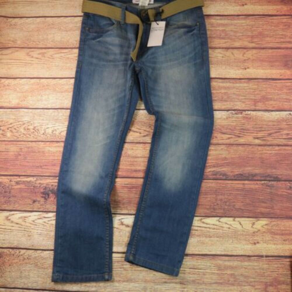 PD&C Paper Denim Cloth Men's Greenwich Stretch Denim 32 X 29 Blue Jeans Belt